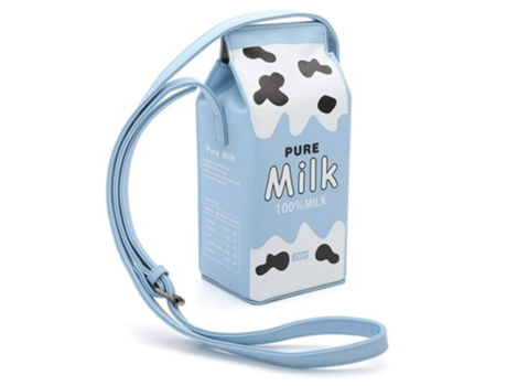 Fruits Banana Strawberry Milk Box Cross Body Purse Bag Mujeres Teléfono Monedero Bolsos De Hombro, Azul Cielo ZMDECQNA