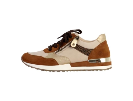 Zapatillas de Mujer REMONTE Cano Baixo Combi Salto Plano Fecho Cadarço Outro Marrón (37)