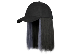 Peluca Con Gorra De Béisbol, Cabello Corto Liso Para Mujer Y Gorra Ajustable.