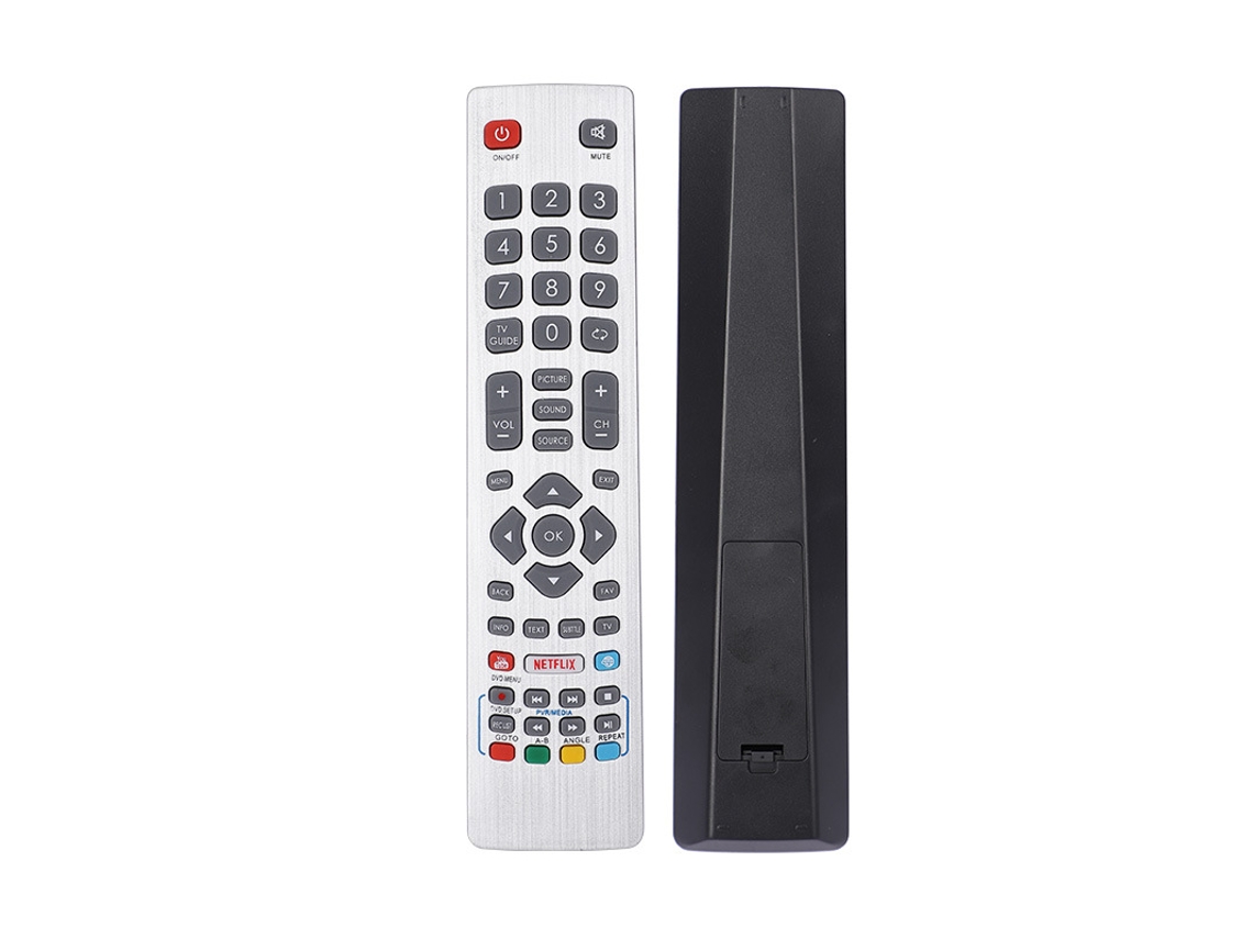 Mando a distancia universal para Smart TV Sharp DH1901091551SHWRMC0115 con botones de acceso directo a Netflix y YouTube.