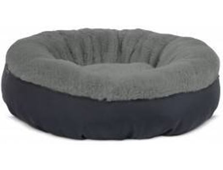 Cama Redonda para Perros y Gatos GAUTY Tela Impermeable y pelo (Gris - 57 cm)