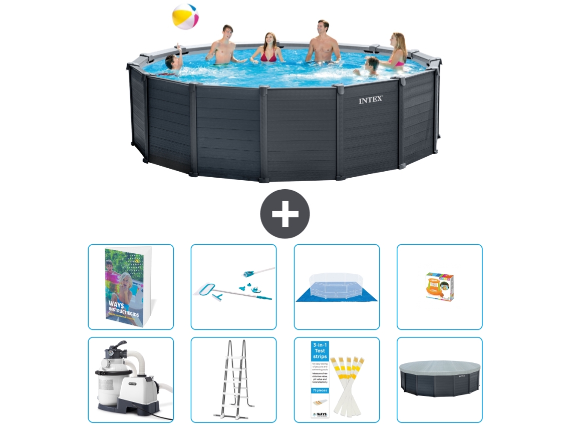 Intex Piscina Graphite Panel Redonda - 478x124 Cm - 9-peças S647