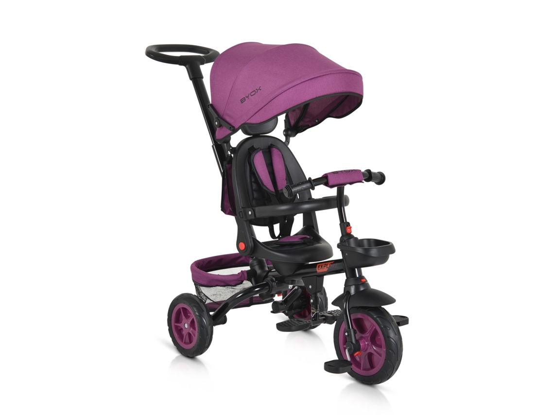 Triciclo Infantil Explore Con Ruedas De Goma, Reversible, Evolutivo Y Plegable De Byox - Purple