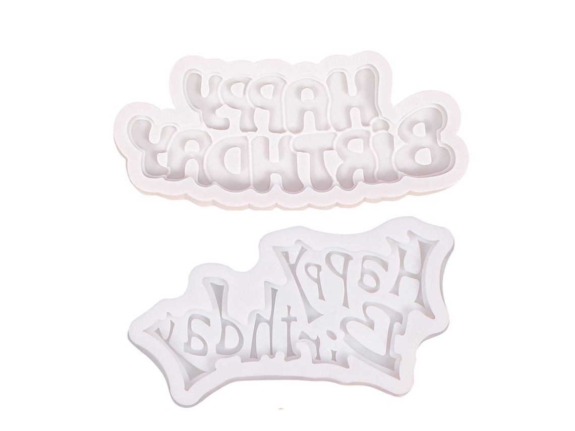 Molde De Silicona Al Por Mayor Para Chocolate - Molde De Silicona Para Mousse De Feliz Cumpleaños Con Letras