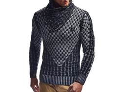 Jersey de cuello alto para hombre, manga larga, corte ajustado, informal, de alta calidad, modelo 2026.