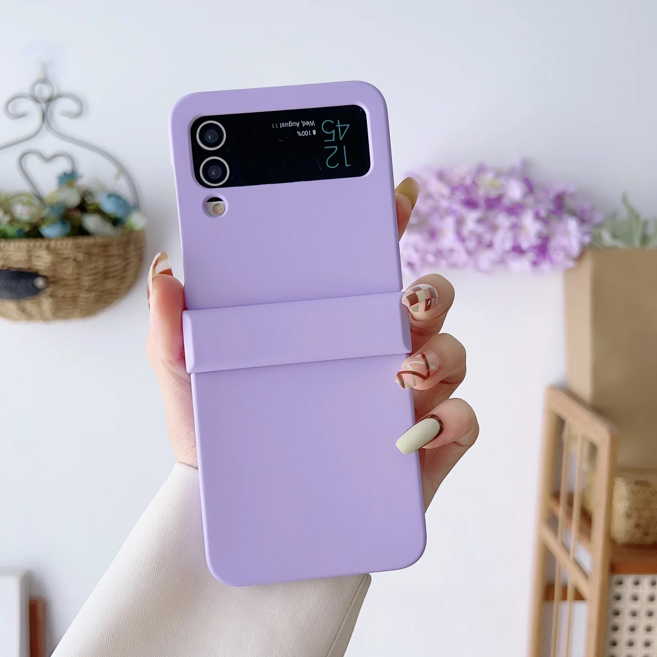 (morado Claro, Galaxy Z Flip6) Funda Plegable Ultradelgada Y Rígida Para Teléfono, A Prueba De Golpes, Agradable Al Tacto Y Altamente Protectora.