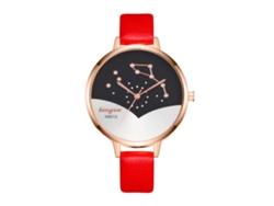 Reloj De Pulsera Analógico De Cuarzo Para Mujer Con Correa Sencilla E Informal De Pu Para Estudiantes (rojo)