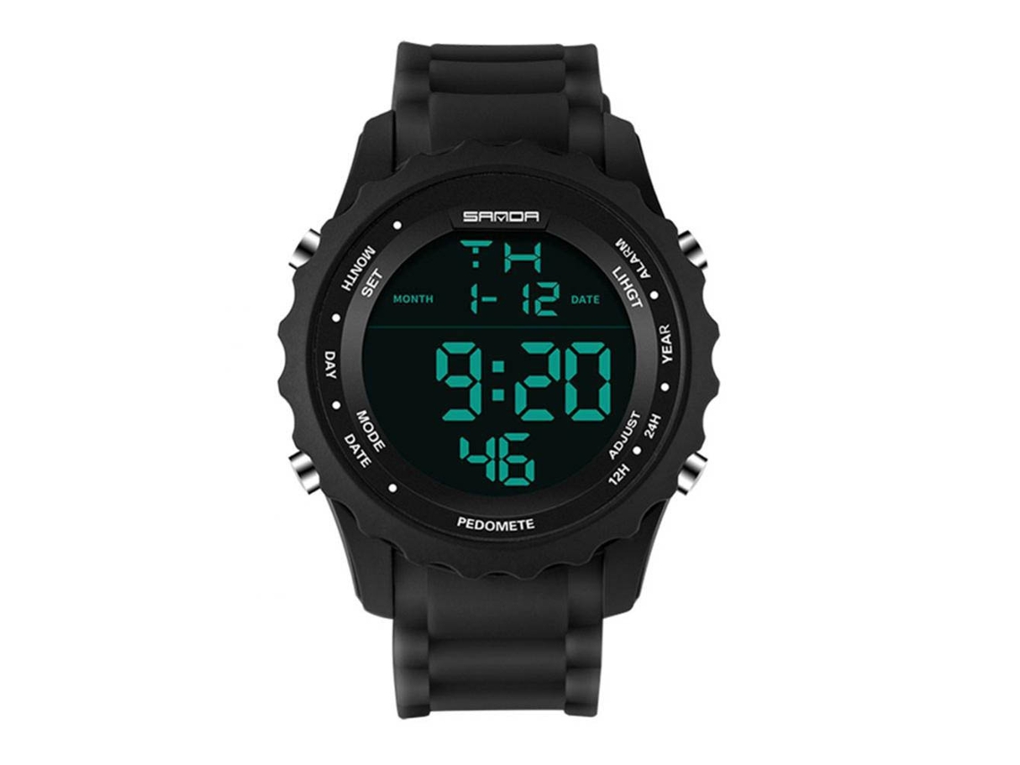 Reloj De Pulsera Electrónico Multifuncional Sanda Moda Simple Negro
