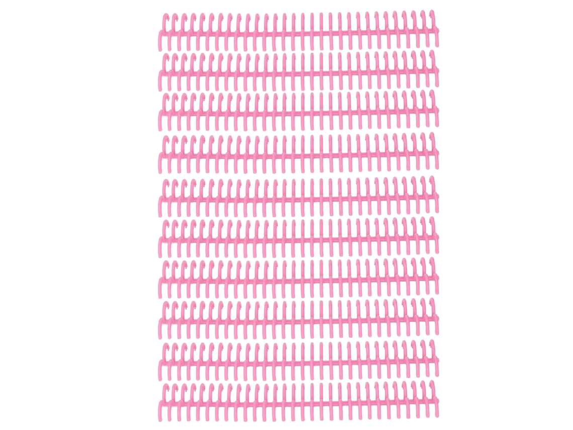 10 Espinhas de Encadernação 30 Buracos Diâmetro 22mm Anéis de Plástico Rosa