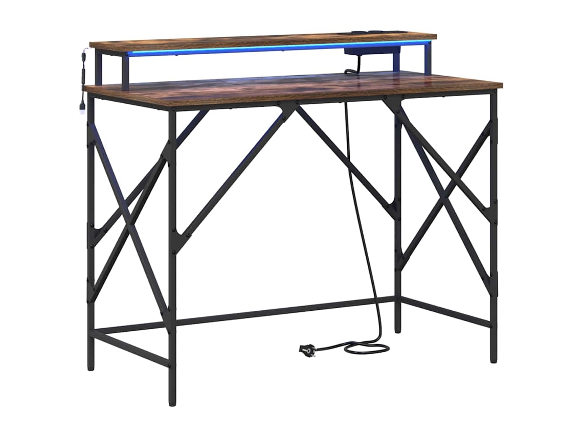 Mesa | Escritorio Roble ahumado 100 x 50 x 86,5 cm Madera procesada