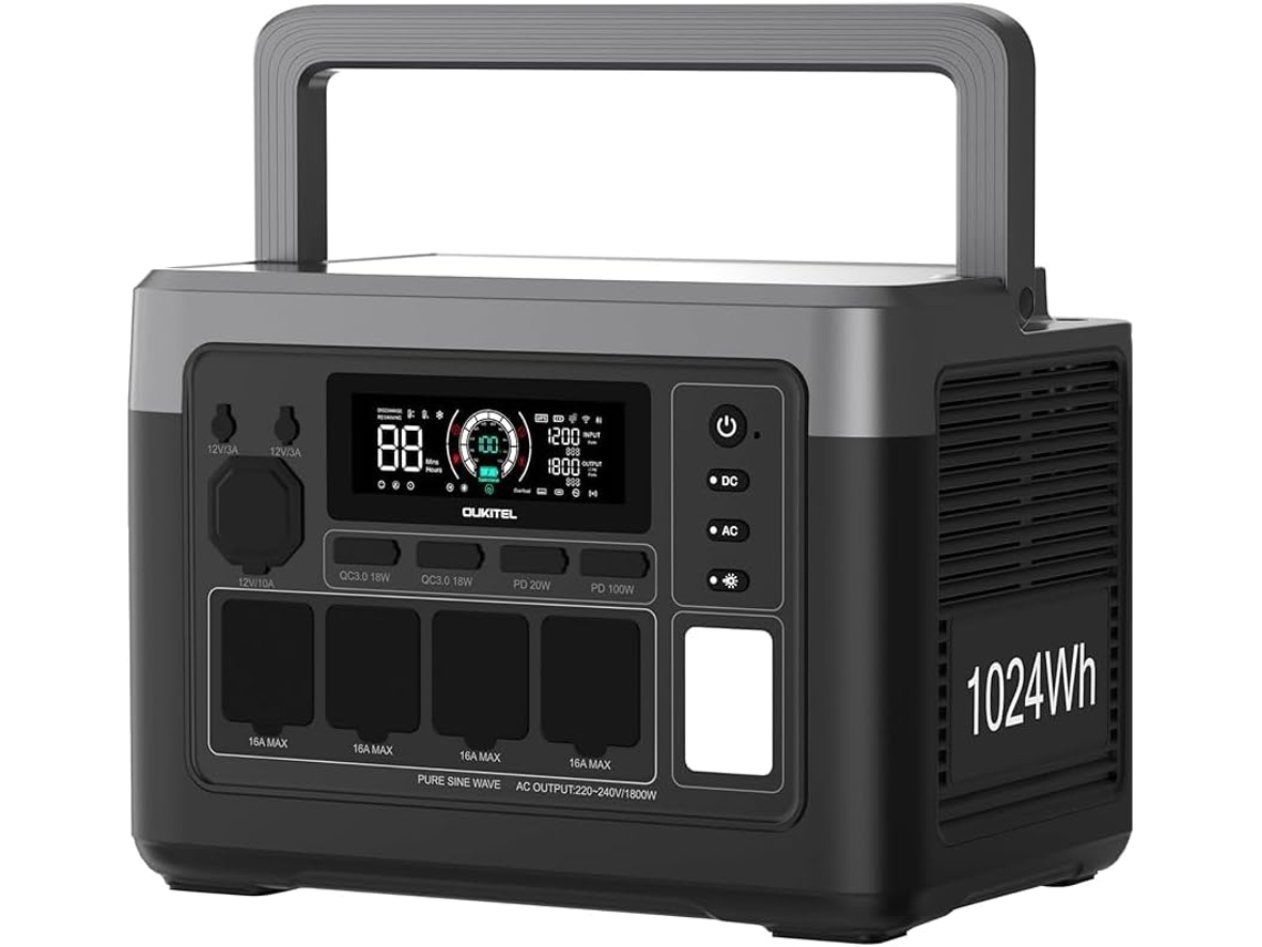 Estaciones De Energía Portátiles Oukitel P1000 Plus De 1024wh Con Batería Lifepo4, Compatible Con Carga Rápida Y Control Mediante Aplicación, Ideal Para Acampadas