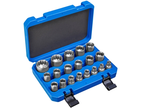 Juego de Llaves de Tubo TECTAKE (26 x 18 x 6.5 cm - Acero - Azul)