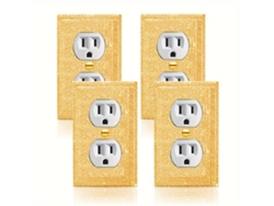 3/4 piezas de cubierta de interruptor de pared de oro brillante con circonitas vayotoy