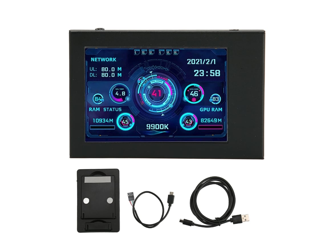 Monitor De Temperatura De Cpu, Gpu Y Ram De 3,5 Pulgadas, Ips, Editable, Regulable Y Giratorio