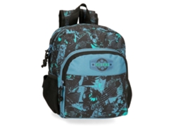 Mochila escolar de fútbol de poliéster azul Roll Road
