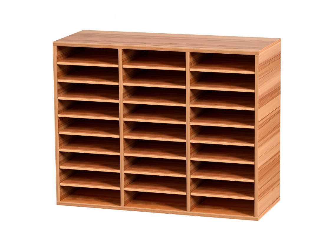 Organizador de documentos de madera con 27 compartimentos extraíbles Tekmaquinas