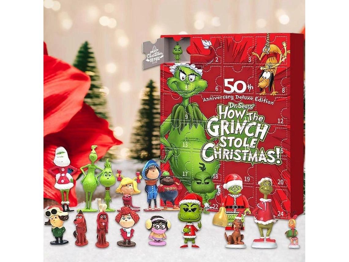 Caja Sorpresa De Adviento De Navidad 2025, 24 Piezas, Regalo Sorpresa Del Grinch Con Caja De Avión.