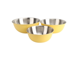 JILLIOPER 3 Piezas 304 Tazón Mezcla Acero Inoxidable Cocina Hogar Ensalada Cuenco Repostería Amasar Huevo con Escala