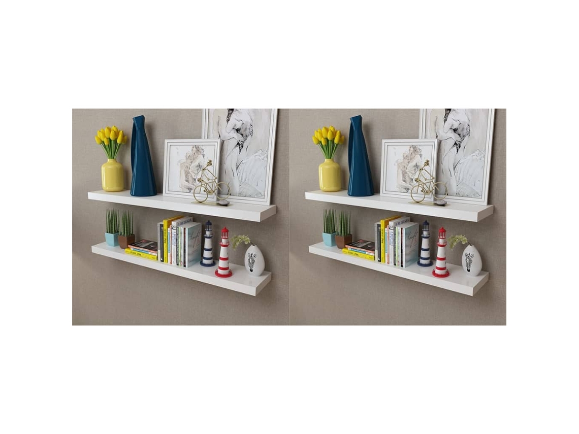 Estantes De Pared | Estante Flotante | Estantería Pared 4 Uds Blanco 100 Cm