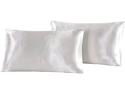 Cojín De Satén Seda Suave, Blanco, Funda Almohada