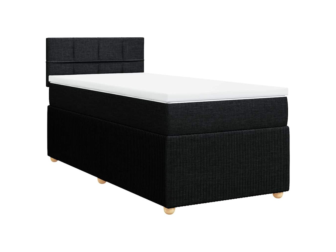 Maison Exclusive - Cama Box Spring Con Colchón Tela Negro 90x200 Cm