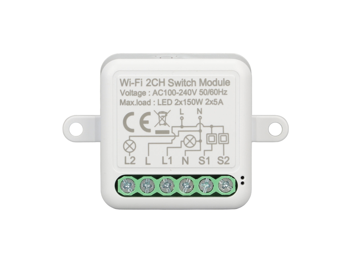 2026-módulo De Interruptor Wifi Con Relé 2ch Control Remoto Por App Tuya Para Luz Ac 100-240v