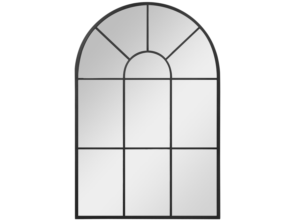 Espejo De Ventana Con Marco De Metal, 91 Cm X 2 Cm X 60 Cm, Negro