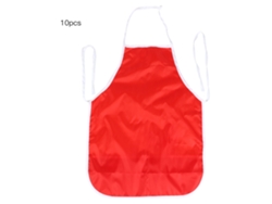 10 Piezas Delantal Sin Mangas Para Pintura Infantil Impermeable (rojo)