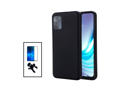 Kit De Película De Vidrio Templado De Cubierta Completa 5D Soporte Magnético De Coche Reforzado Con Silicona Líquida Para Motorola Moto G50 - Negro...