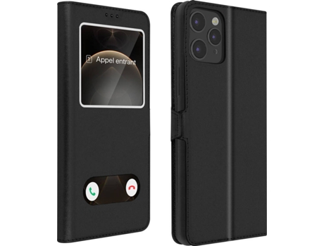 Funda iPhone 12, 12 Pro AVIZAR Ventana Doble Negro