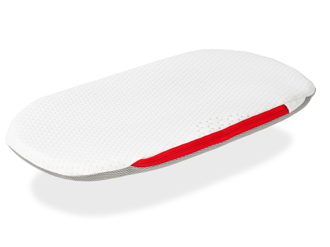 Colchon Capazo bebe Visco 72x33 - 3 CM 2 en 1 - Colchon para Carricoche, Capazo, Cuna Desenfundable protector. Núcleo de espuma perforada. Adaptable DORMISSIMO