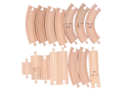 Juego De Vías De Tren De Madera Para Niños, Para Armar Uno Mismo, Kit De Expansión Educativa