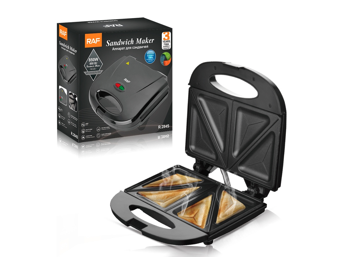 Sandwichera eléctrica de doble cara, estilo europeo, multifuncional para asar filetes y preparar desayunos en forma triangular. Mdug