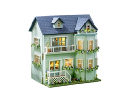 Una Acogedora Casita. Modelo 3d Con Puerta Abierta Y Luces Led. Dimensiones: 9x6x10 Cm.
