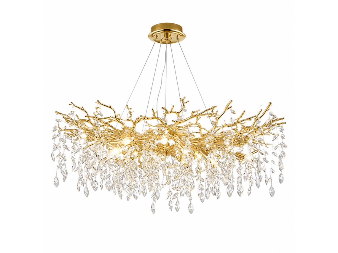 Lámpara De Techo De Cristal Pibaogu Asled-492 (dorado)