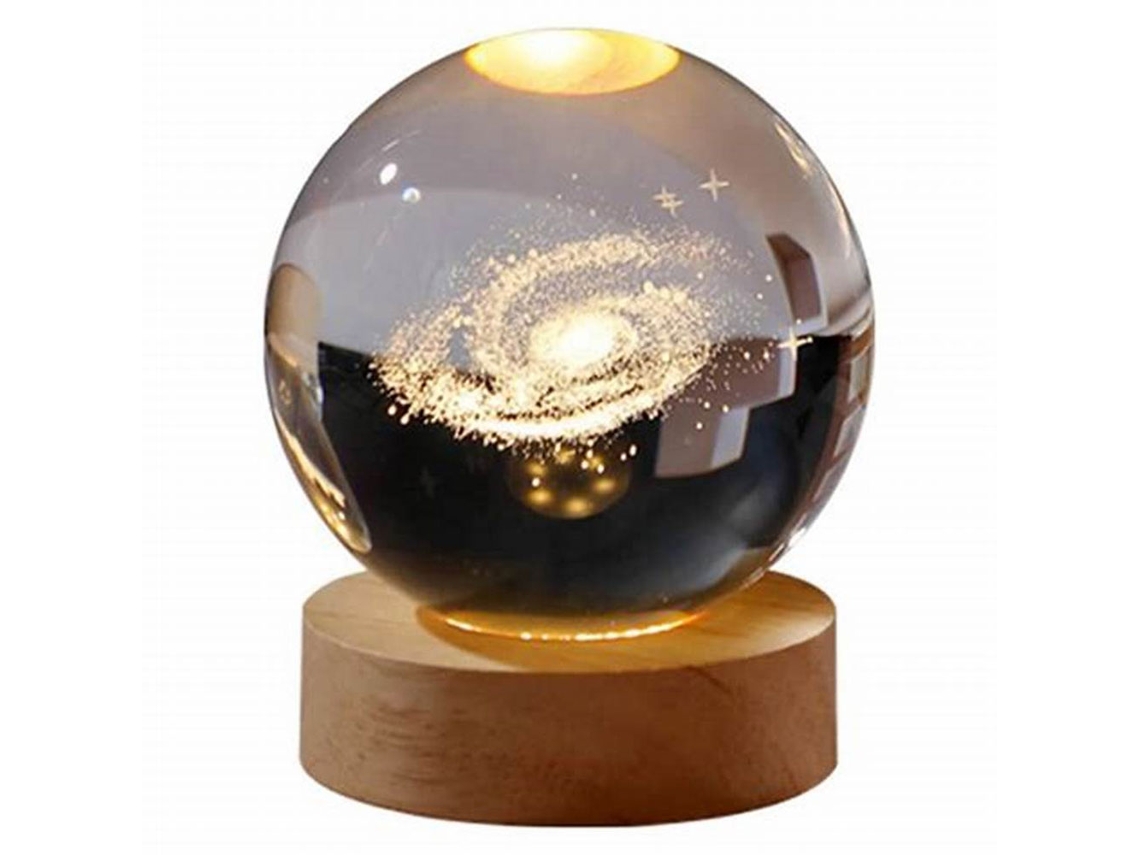 VYLARA Luz Noturna De Cristal Do Sistema Solar, Bola De Cristal Galáctico 3d De Alta Qualidade Gravada A Laser, Material De Cristal K9 Para Decoração Com Tem