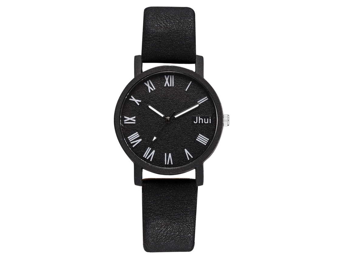 Reloj De Pulsera Sencillo Para Mujer Con Correa De Pu Y Movimiento De Cuarzo Negro.