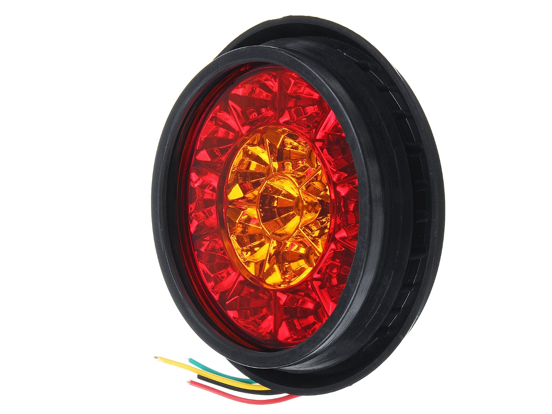 Luz De Señal De Giro Roja De 12 V Y 16 Led, Luz De Freno Y Trasera Redonda Para Camión, Remolque Y Camión.
