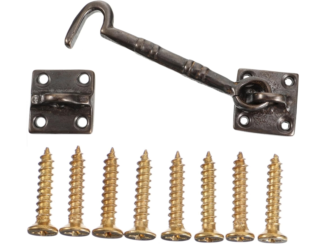 Gancho Puerta Cobre Puro 12 Cm Tornillos, Cerradura