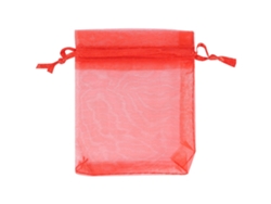 VYLARA Sacos de organza premium para doces, lembrancinhas de casamento e decorações de festas, 9 x 12 cm (vermelho)