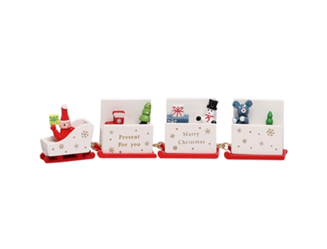 Tren de Navidad Decoración de Navidad de madera pintada Juguetes para niños, Adorno de mesa de Navidad, estilo 3