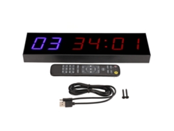 Reloj De Gimnasio Con Control Remoto Intervalo Cronómetro Cuenta Regresiva Y Ascendente Led 6 Bits 1.8 Pulgadas