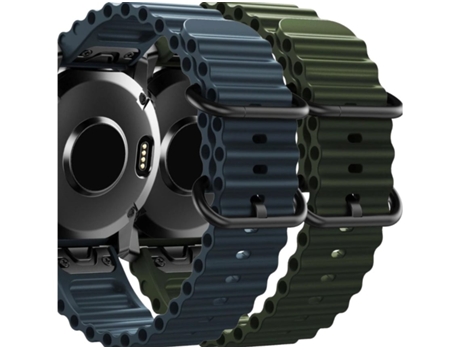 Correa Ocean Waves para Garmin Fenix 7 Pro Solar Azul y Verde Pack 2X VEANXIN