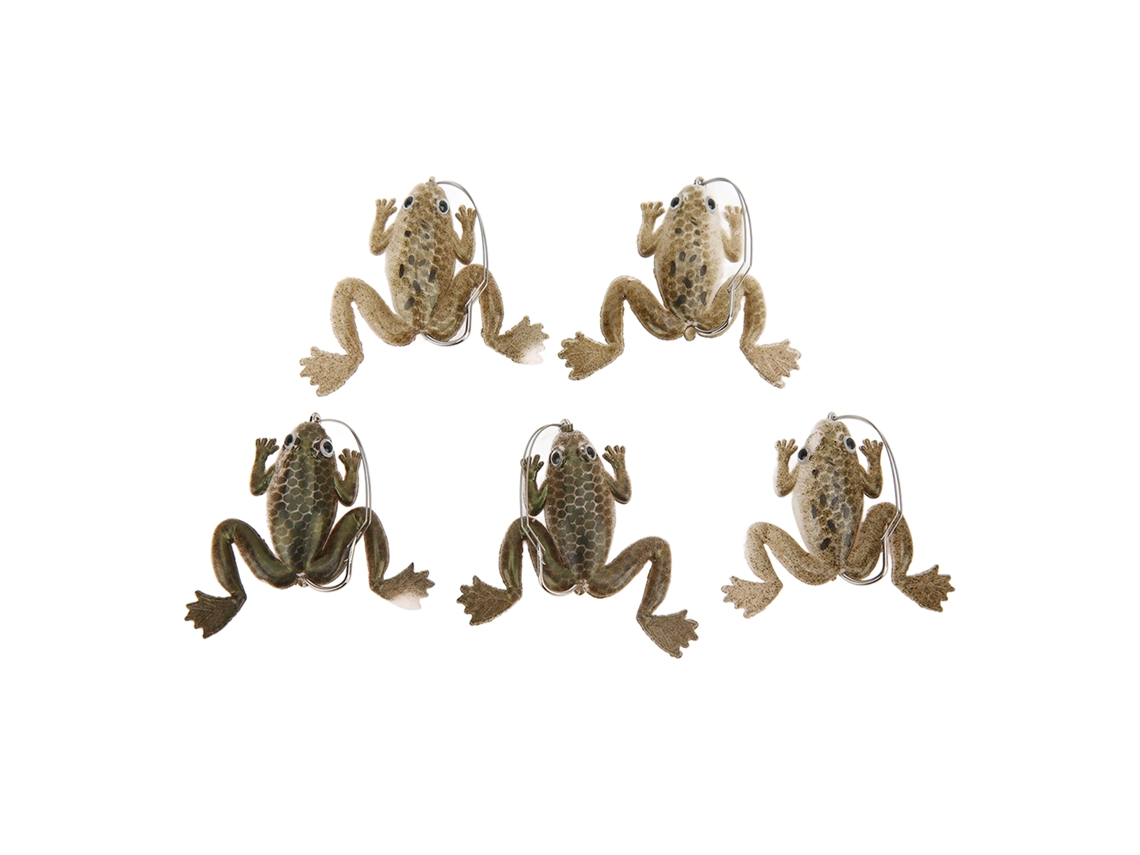 Danu26-señuelo De Rana Suave Artificial Lifelike 3g Con Anzuelo Para Pesca 5pcs Marrón