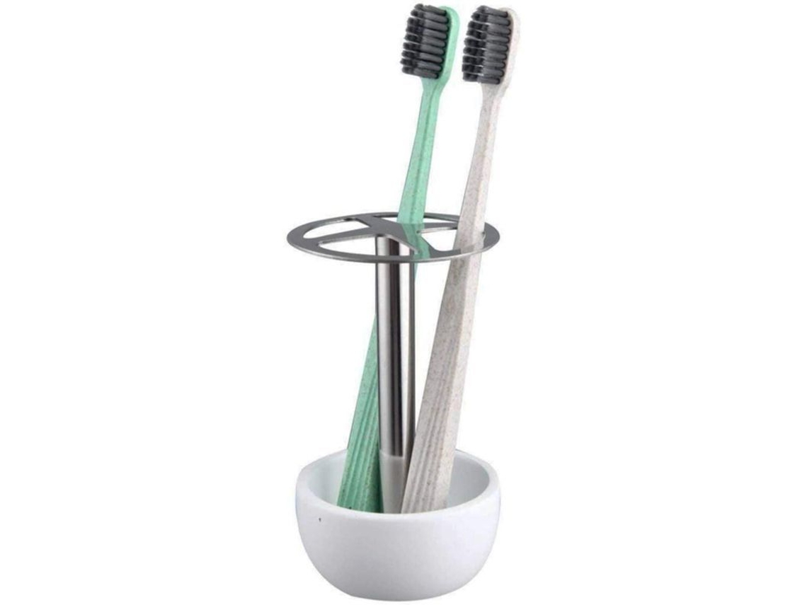 Soporte Para Cepillos De Dientes De Acero Inoxidable, Multifuncional Con Compartimentos Para El Baño.