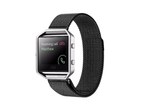 Correa Para Fitbit Blaze Watch Loop Cierre Magnético Pulsera De Acero Inoxidable Negra VENISYMLIS