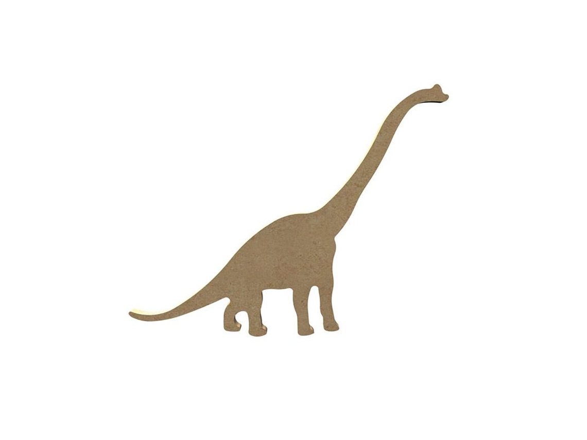 Diplodocus de madera MDF para decorar - 20 x 14 cm