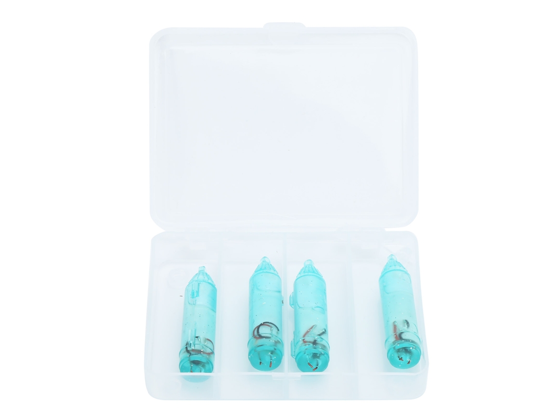 4 Unidades De Señuelos De Pesca Led Impermeables Para Usar Bajo El Agua, Color Azul, Con Caja.