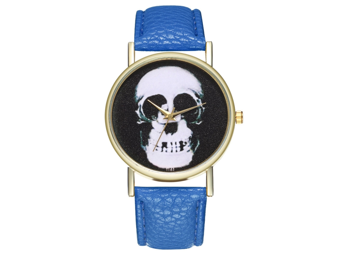 Reloj De Pulsera De Cuarzo Para Hombre/mujer, Piel Sintética, Azul Marino, Estilo Casual.