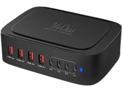 Cargador Multi-usb 140w À 8 Puertos Qc3.0 Pps Usb C, Estación De Carga Rápida Ordinateur Portátil Et